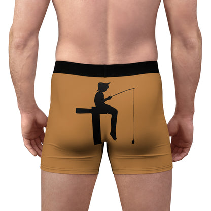 Men's Boxer Briefs: Fishing Lite Brown