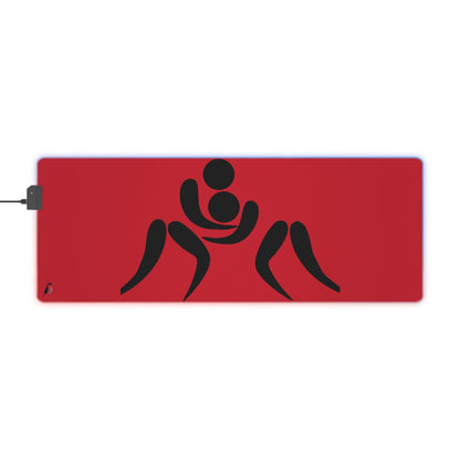 LED Gaming Mouse Pad: Wrestling Dark Red