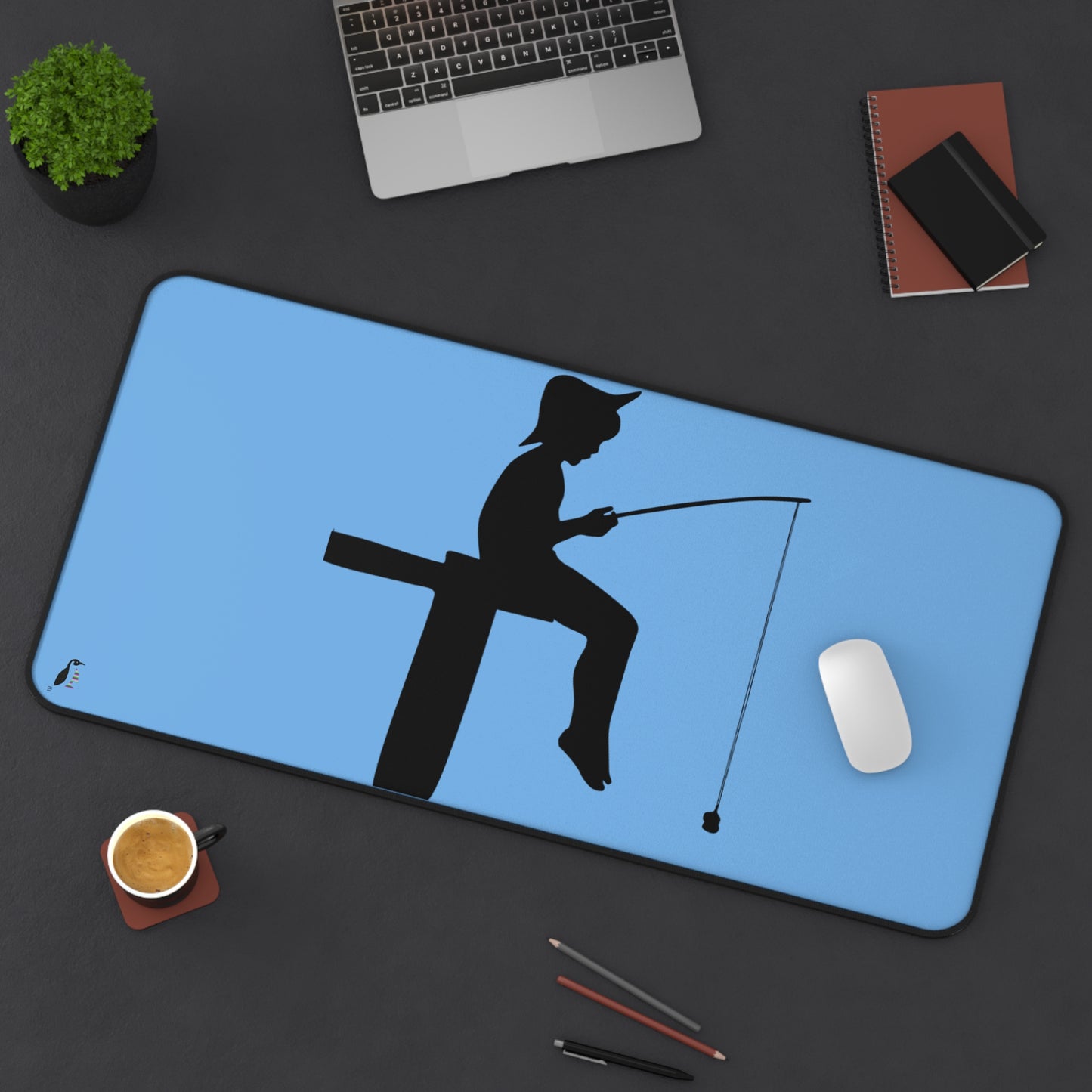 Desk Mat: Fishing Lite Blue