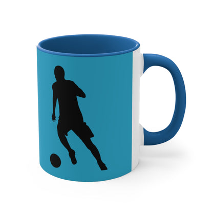Accent Coffee Mug, 11oz: Soccer Turquoise