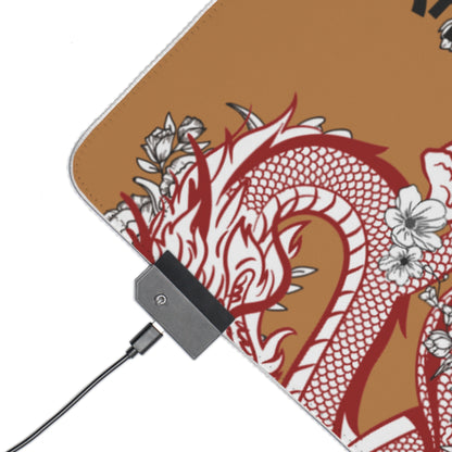 LED Gaming Mouse Pad: Dragons Lite Brown