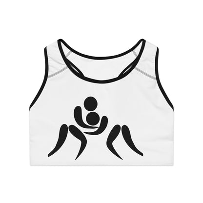 Sports Bra: Wrestling White