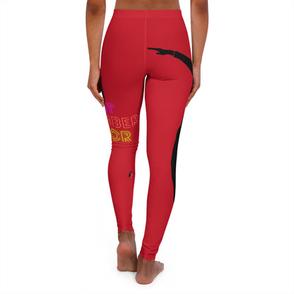 Women's Spandex Leggings: Dance Dark Red