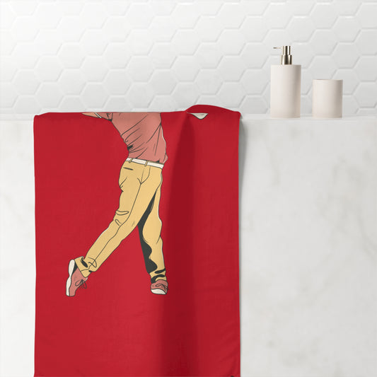 Mink-Cotton Towel: Golf Dark Red