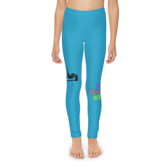 Youth Full-Length Leggings: Racing Turquoise