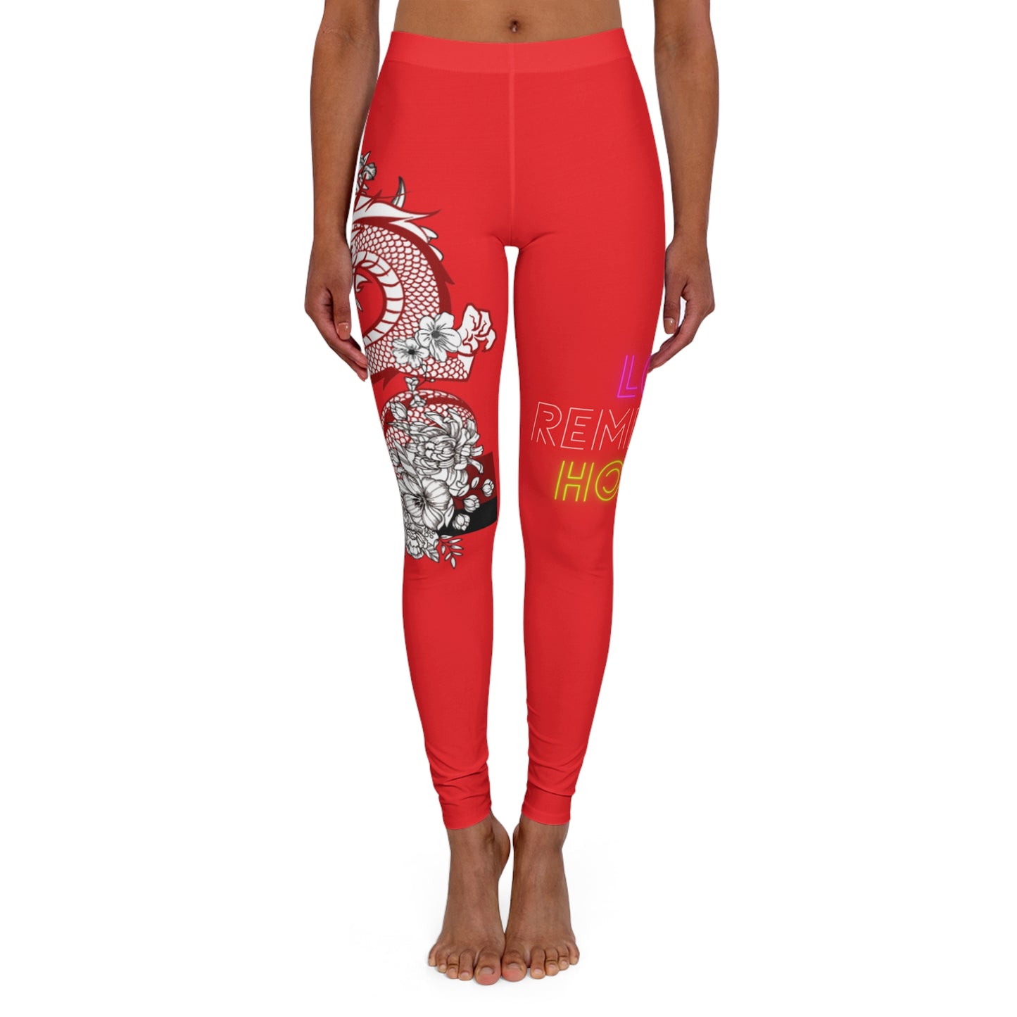 Women's Spandex Leggings: Dragons Red