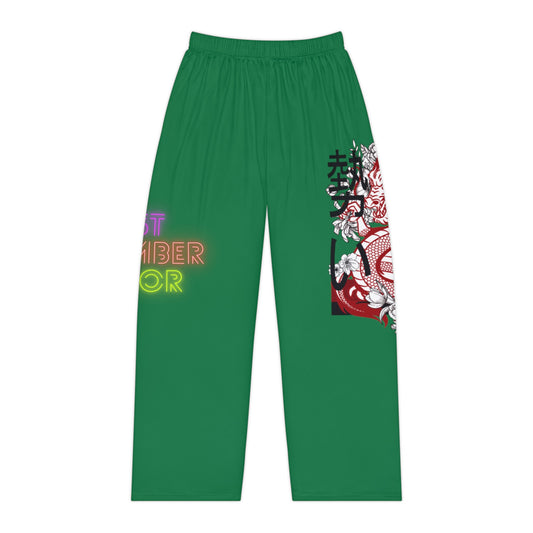 Women's Pajama Pants: Dragons Dark Green