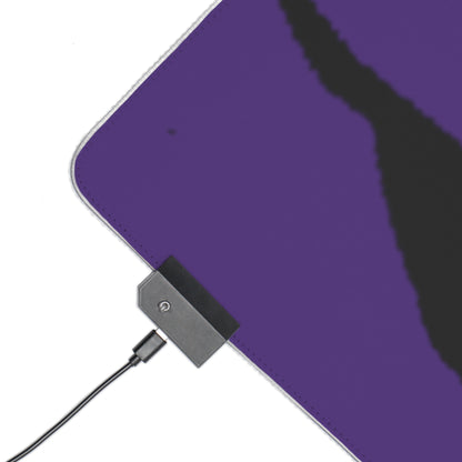 LED Gaming Mouse Pad: Crazy Penguin World Logo Purple