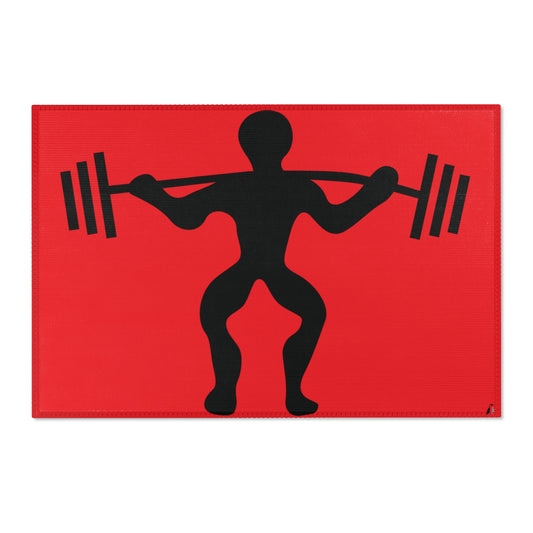 Area Rug (Rectangle): Weightlifting Red