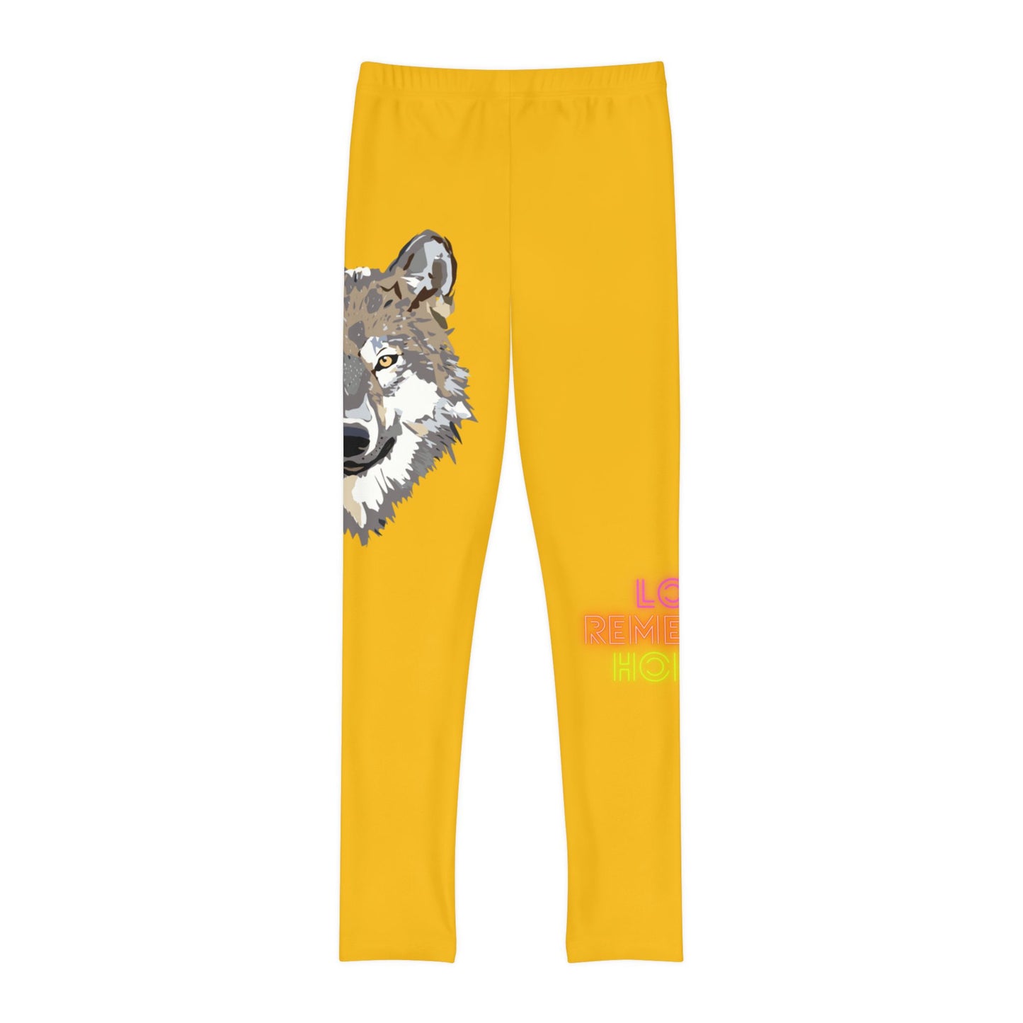 Youth Full-Length Leggings: Wolves Yellow