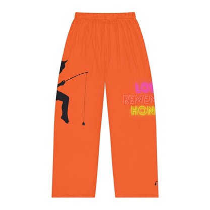 Women's Pajama Pants: Fishing Orange