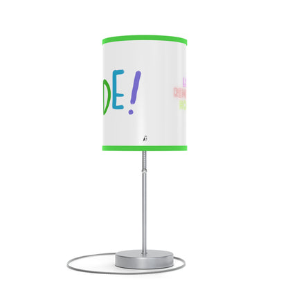 Lamp on a Stand, US|CA plug: LGBTQ Pride White