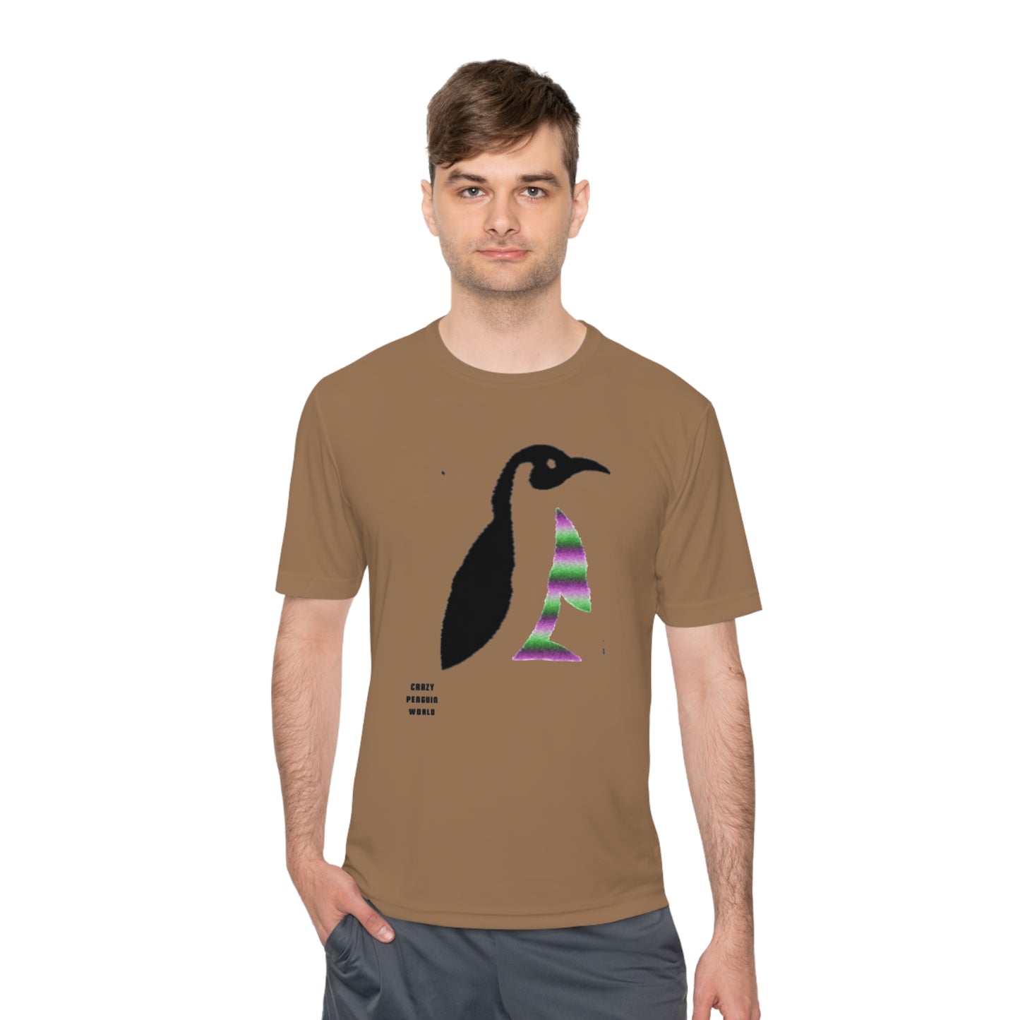 Moisture Wicking Tee: Crazy Penguin World Logo #1