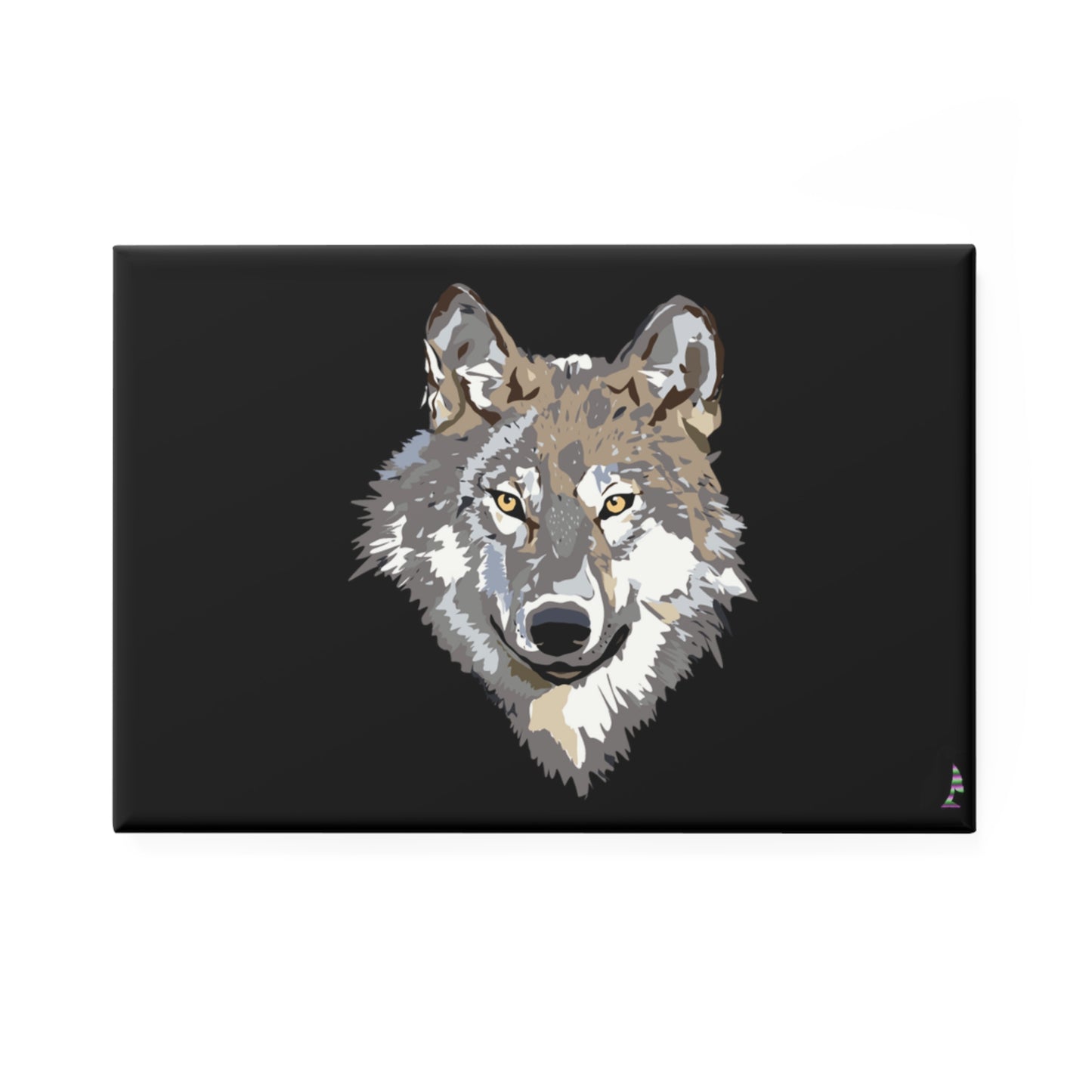 Button Magnet, Rectangle (1 & 10 pcs): Wolves Black