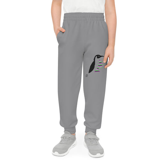 Youth Joggers: Crazy Penguin World Logo Grey