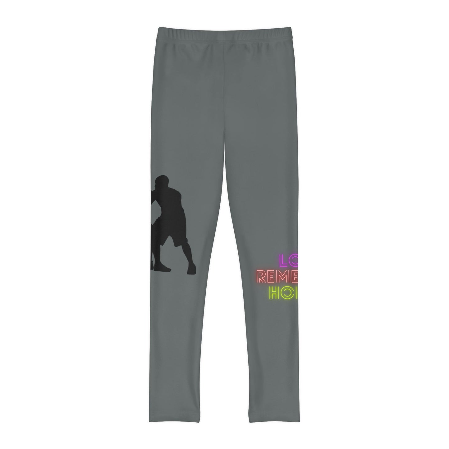 Youth Full-Length Leggings: Basketball Dark Grey