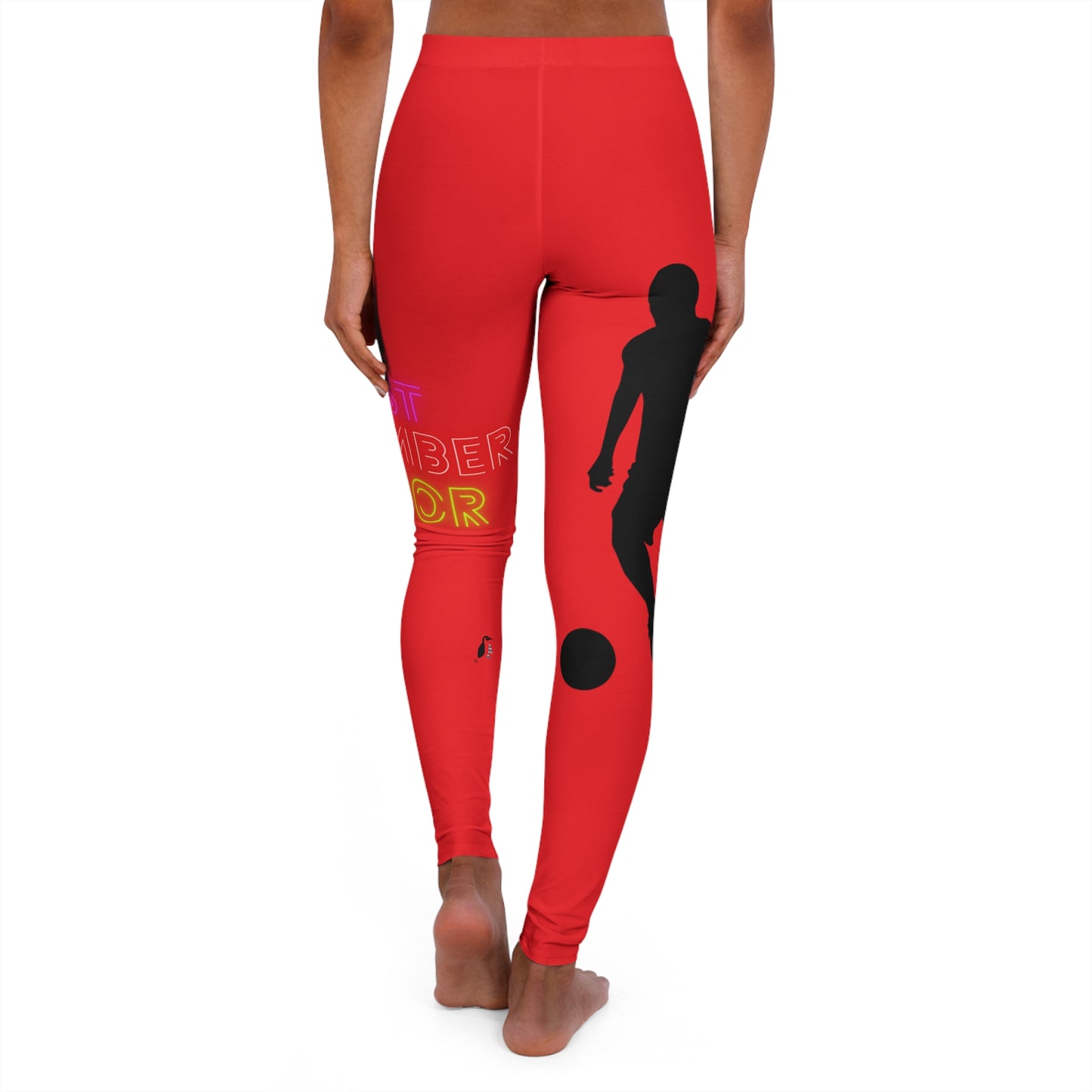 Women's Spandex Leggings: Soccer Red