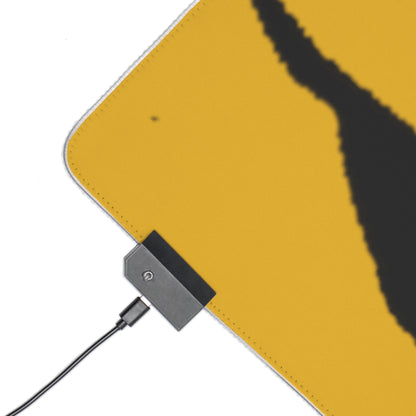 LED Gaming Mouse Pad: Crazy Penguin World Logo Yellow