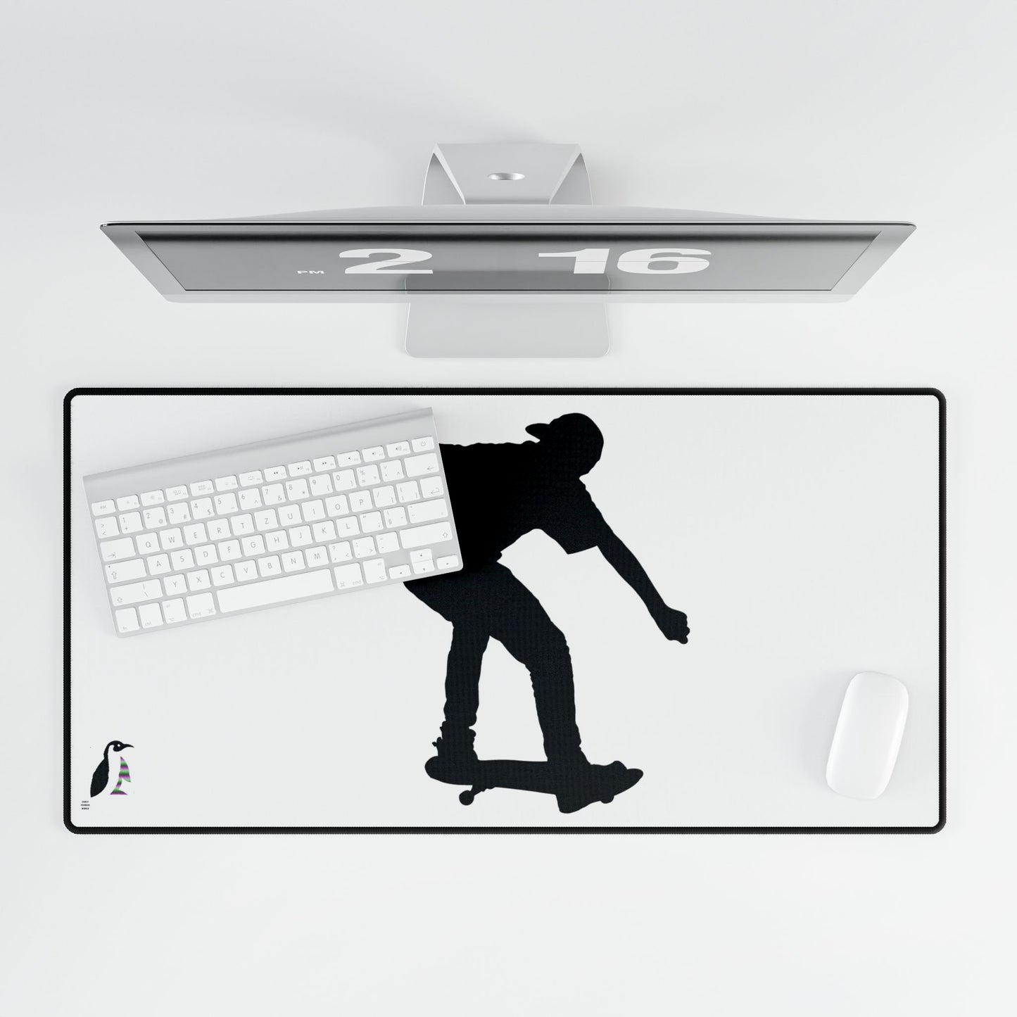 Desk Mats: Skateboarding White