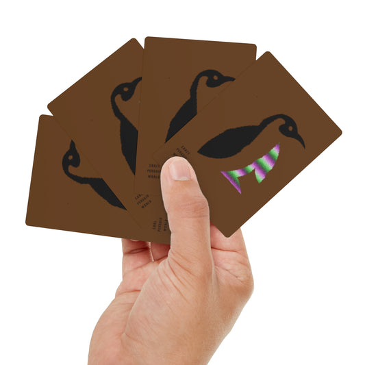Poker Cards: Crazy Penguin World Logo Brown