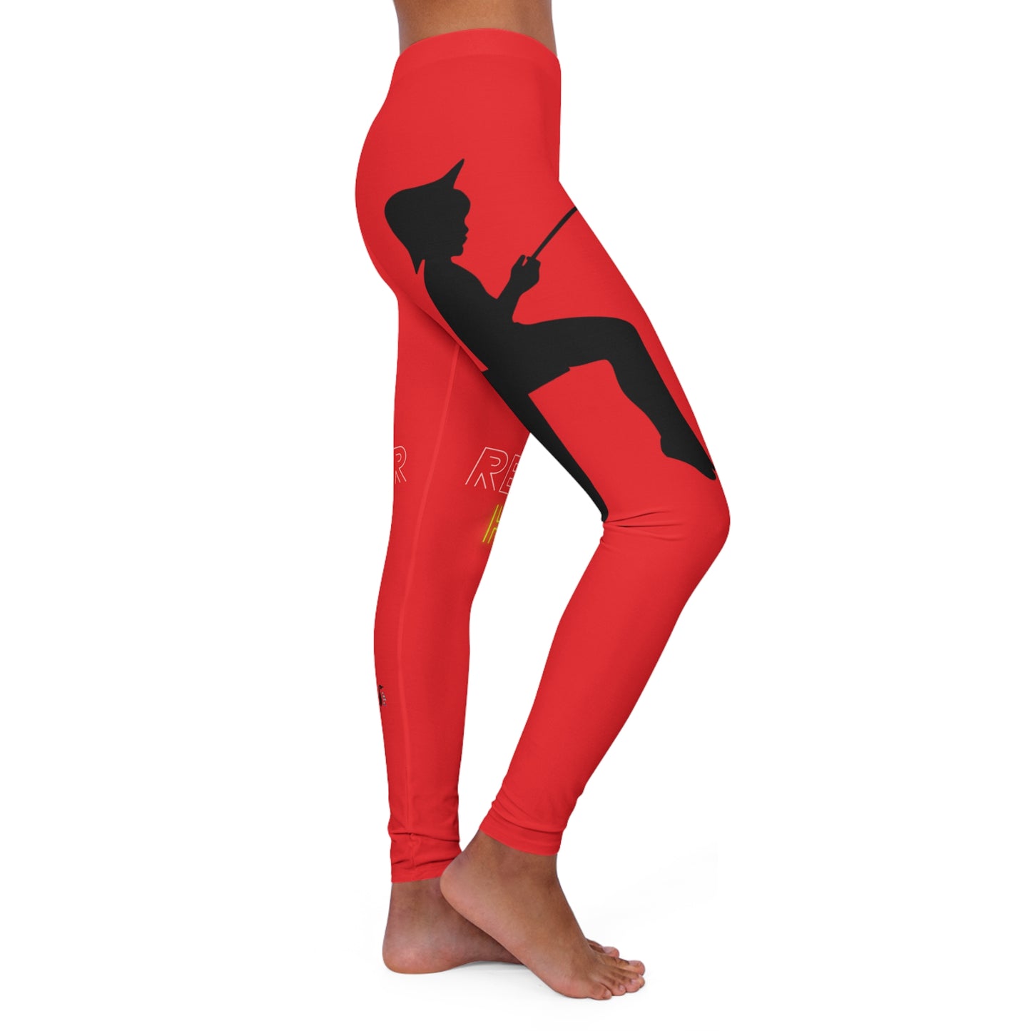 Women's Spandex Leggings: Fishing Red