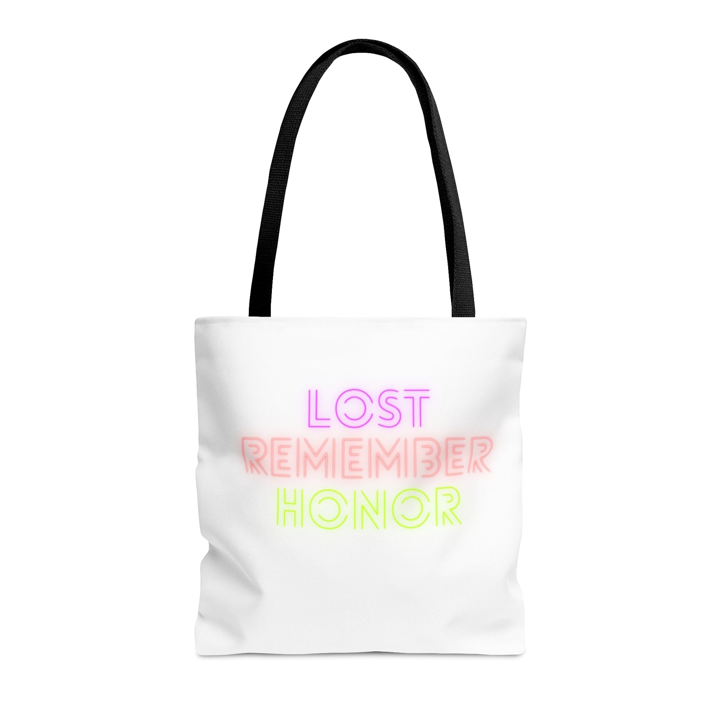 Tote Bag: Lost Remember Honor White