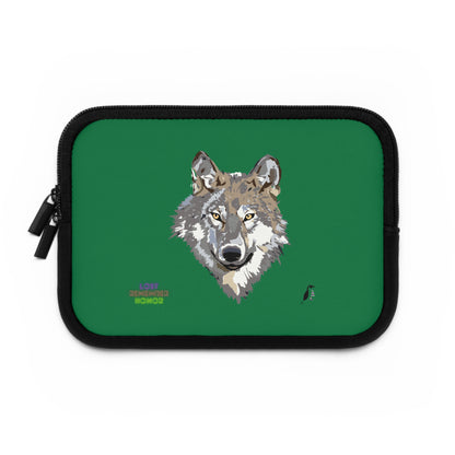 Laptop Sleeve: Wolves Dark Green