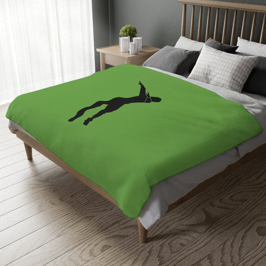 Velveteen Minky Blanket (Two-sided print): Dance Green