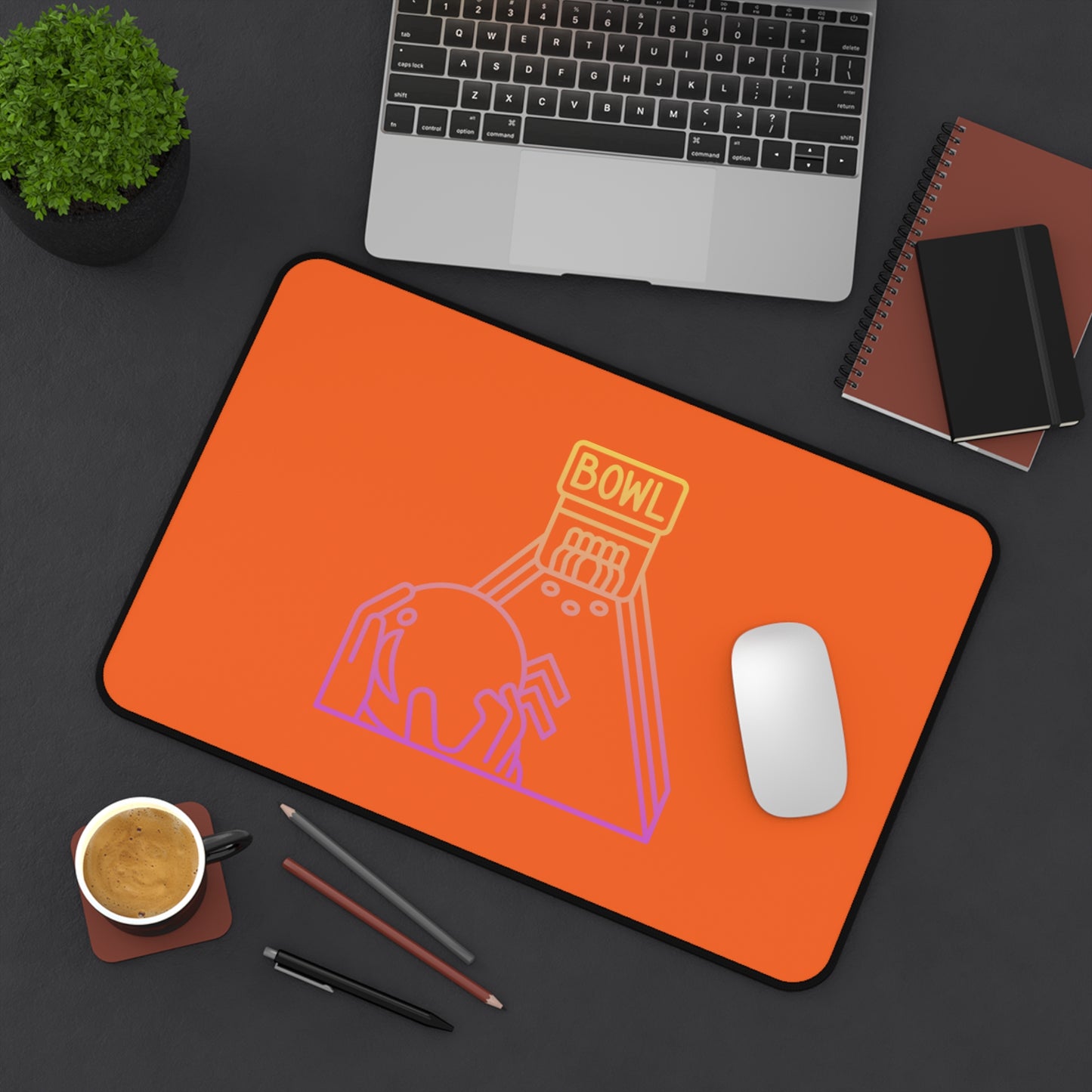 Desk Mat: Bowling Orange