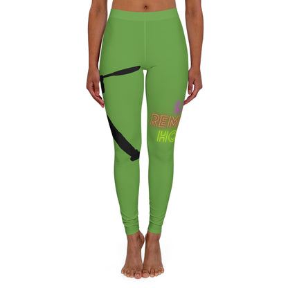 Women's Spandex Leggings: Baseball Green