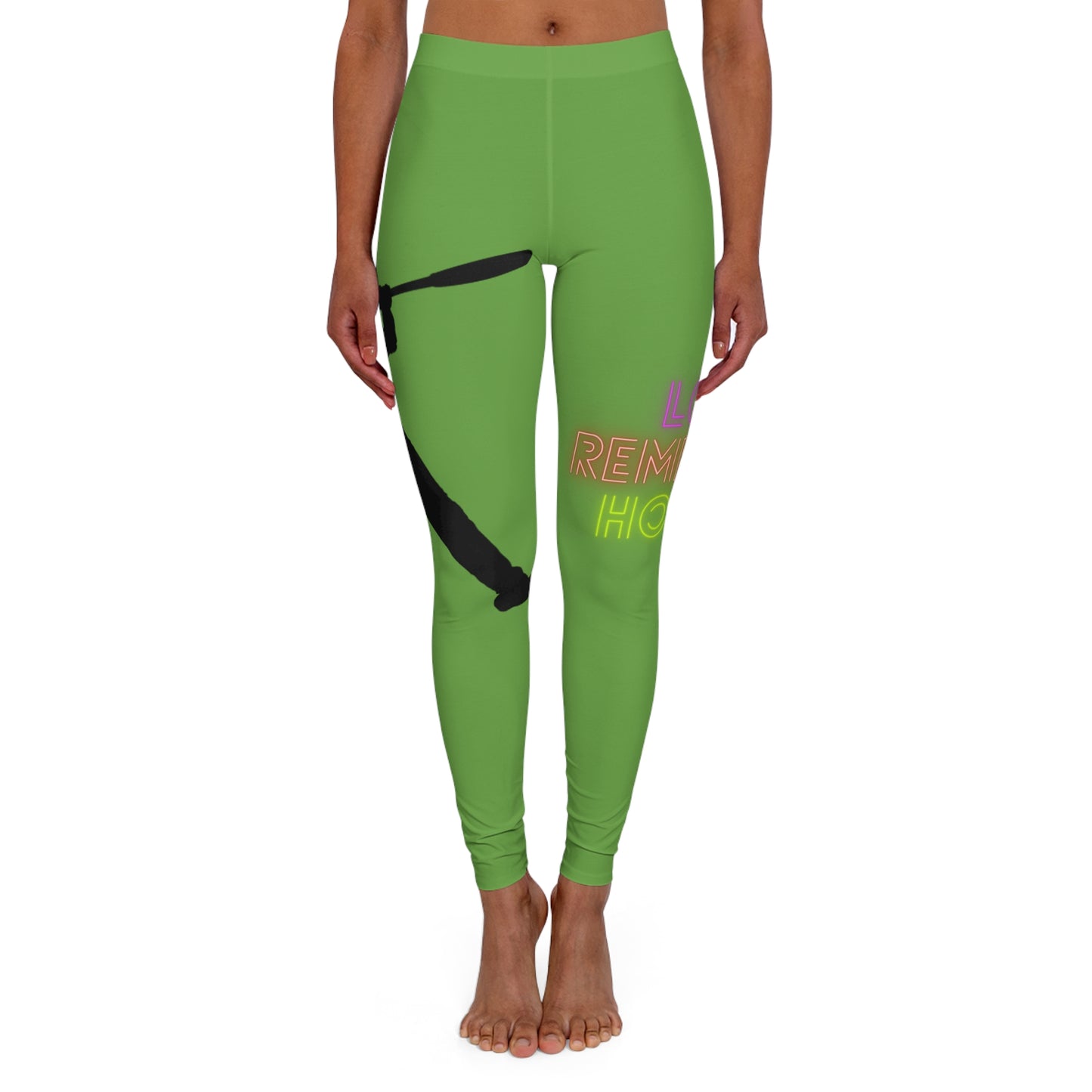 Women's Spandex Leggings: Baseball Green