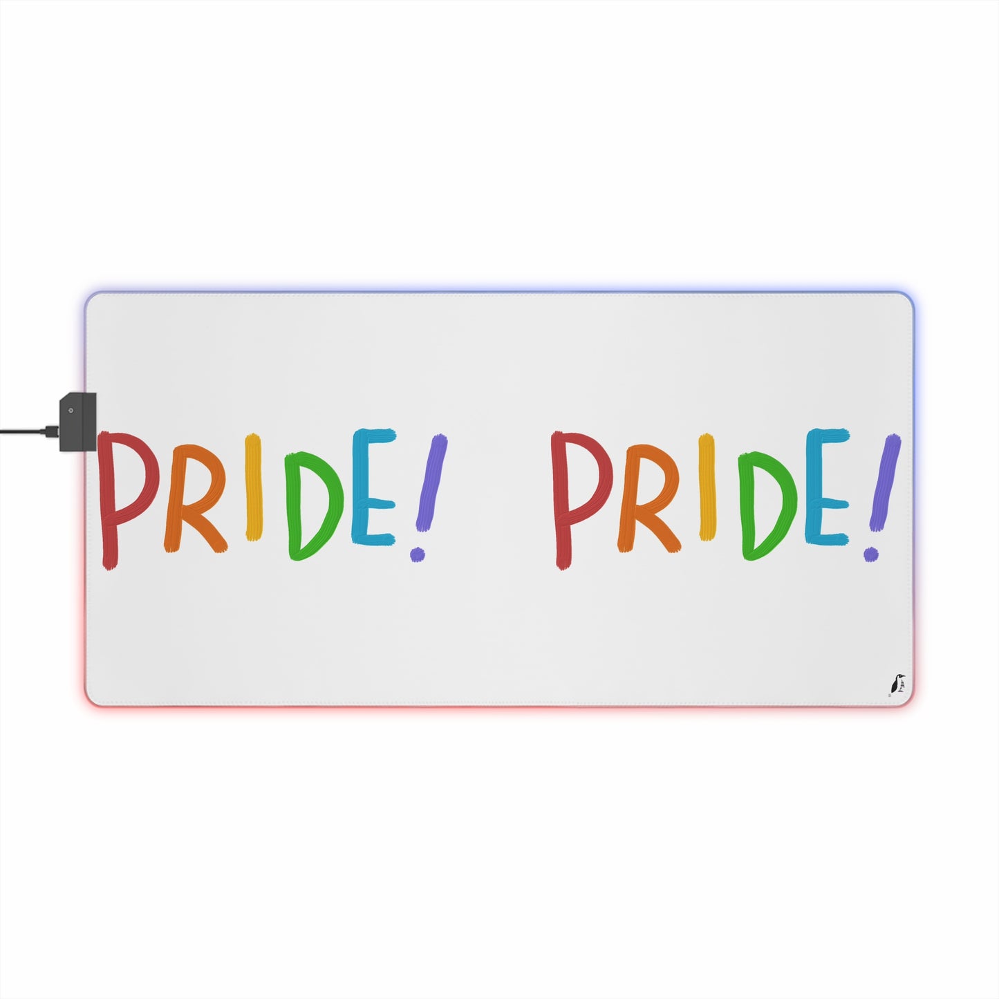 LED Gaming Mouse Pad: LGBTQ Pride White