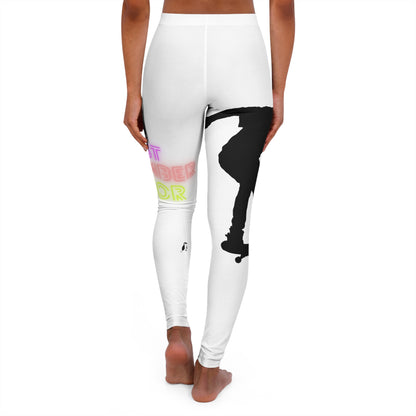 Women's Spandex Leggings: Skateboarding White