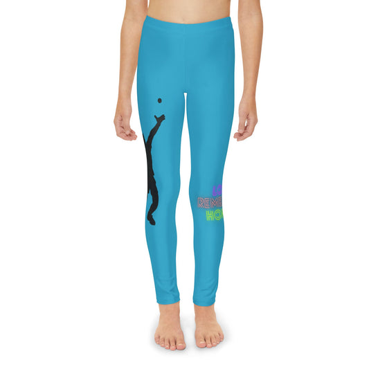 Youth Full-Length Leggings: Tennis Turquoise