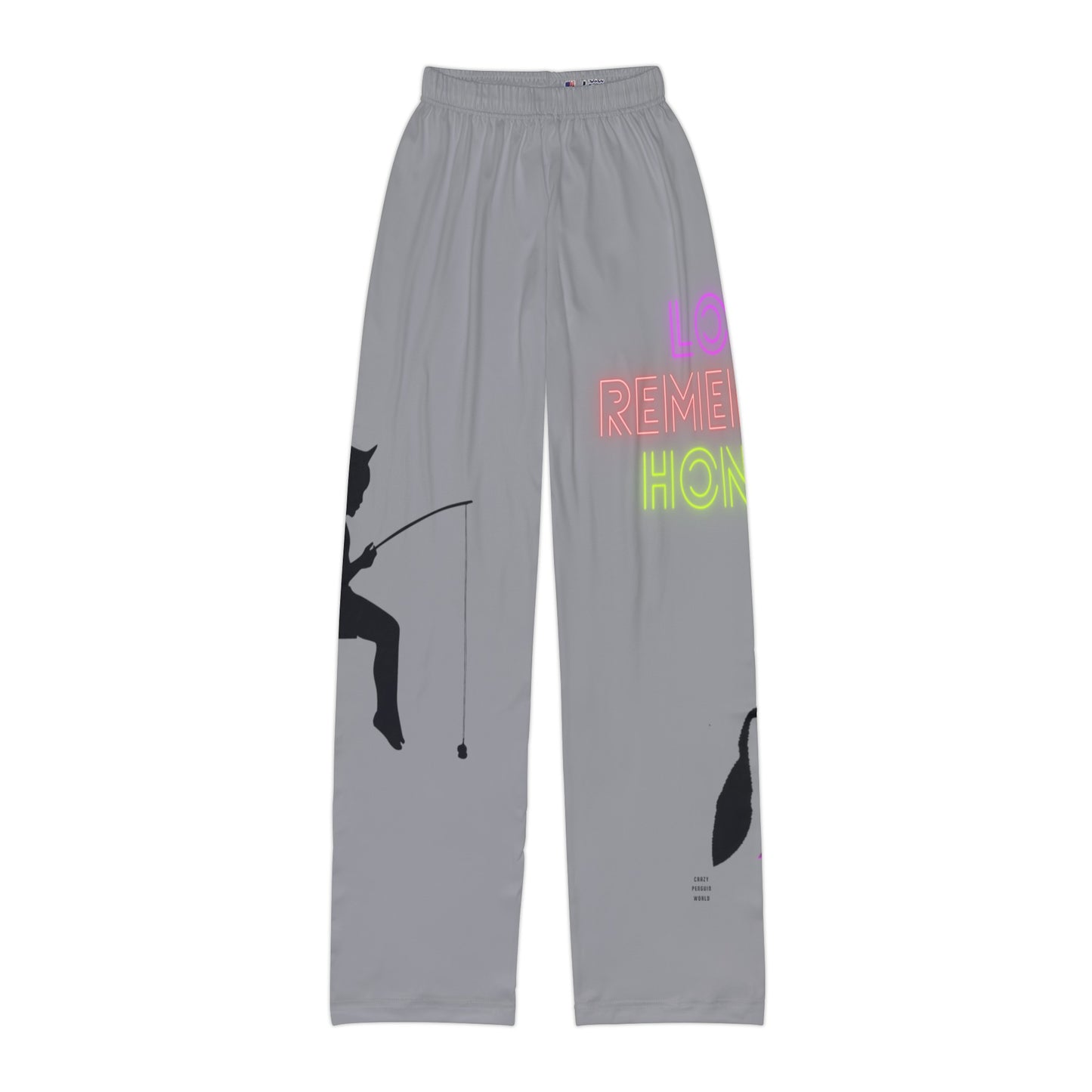 Kids Pajama Pants: Fishing Grey