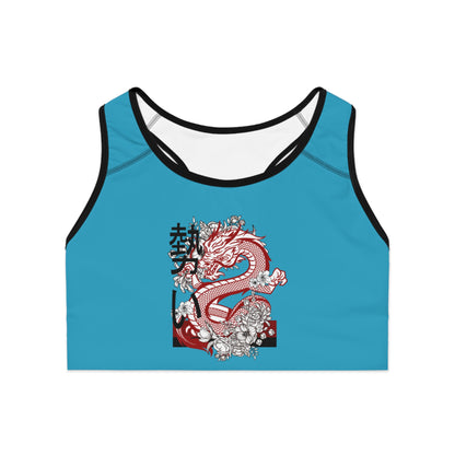 Sports Bra: Dragons Turquoise