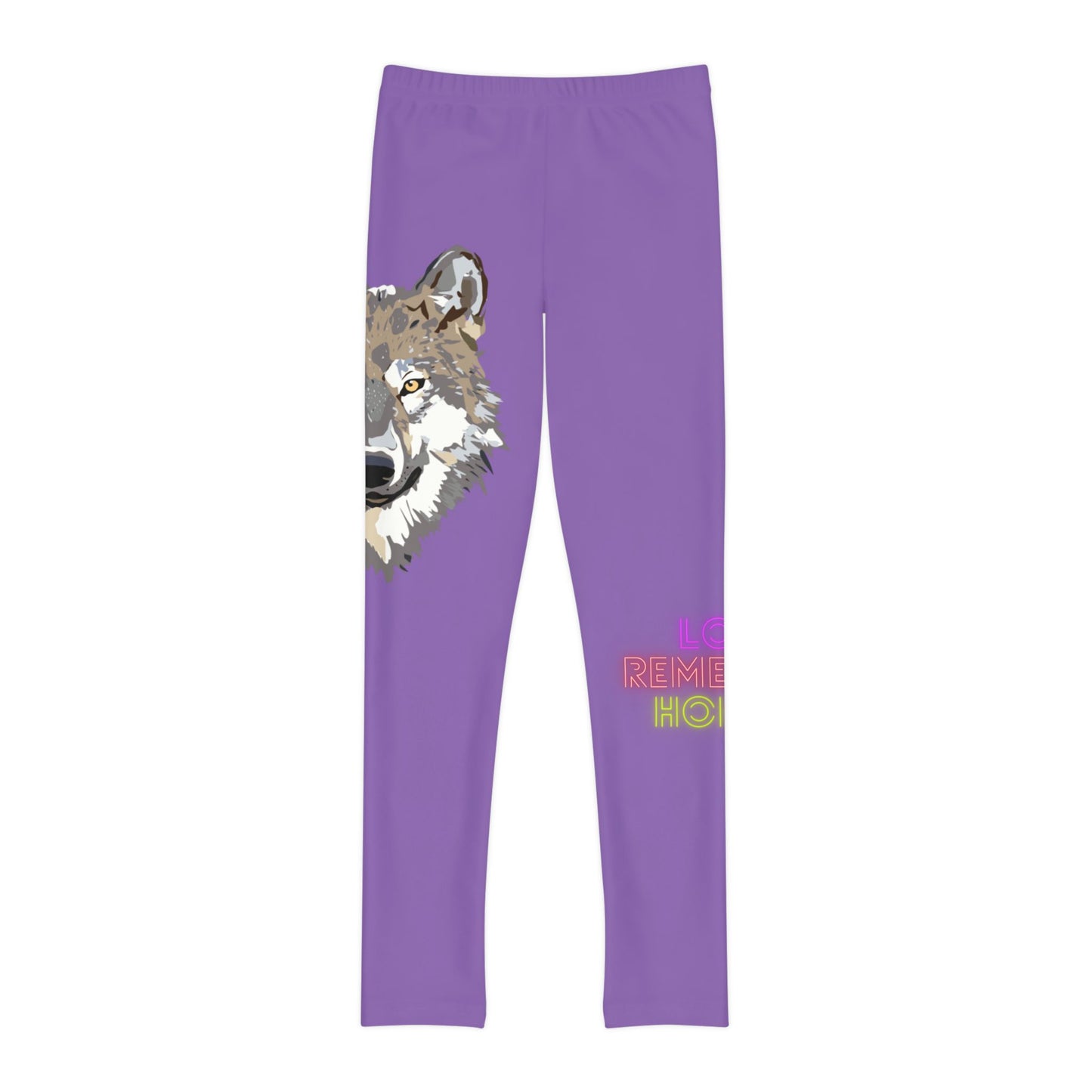 Youth Full-Length Leggings: Wolves Lite Purple