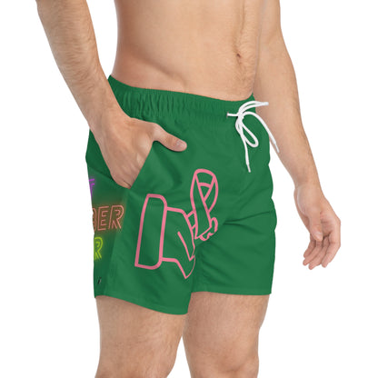 Swim Trunks: Fight Cancer Dark Green