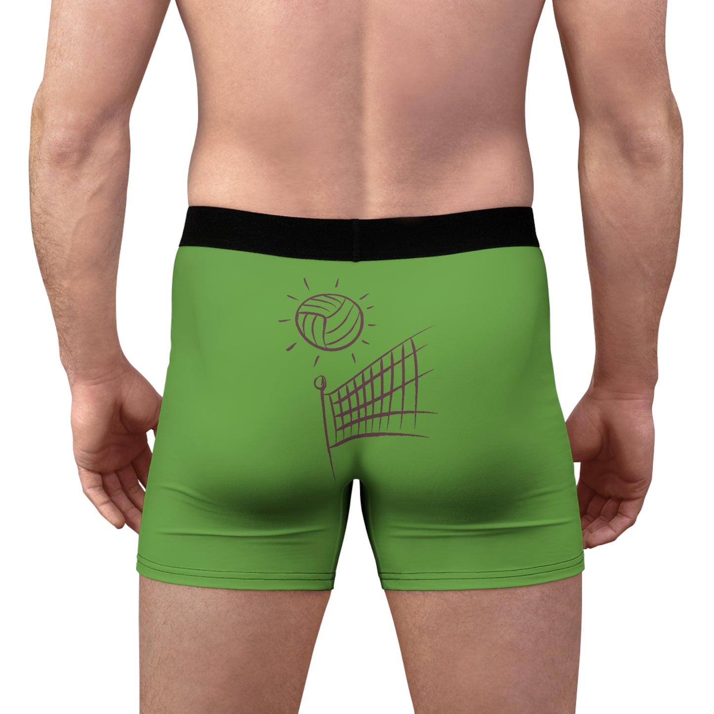 Men's Boxer Briefs: Volleyball Green