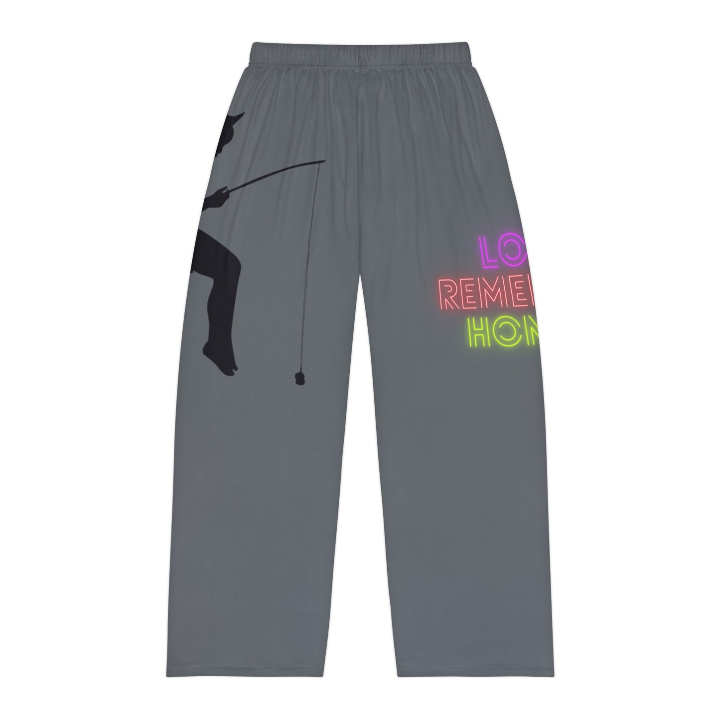 Men's Pajama Pants: Fishing Dark Grey