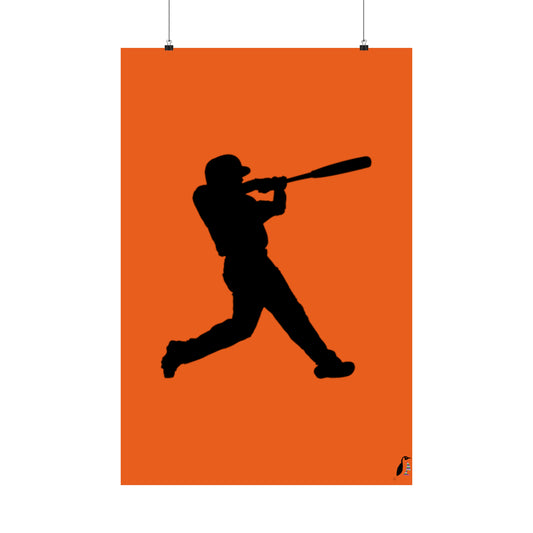 Premium Matte Vertical Posters: Baseball Orange