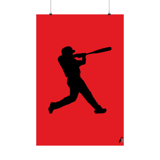 Premium Matte Vertical Posters: Baseball Red