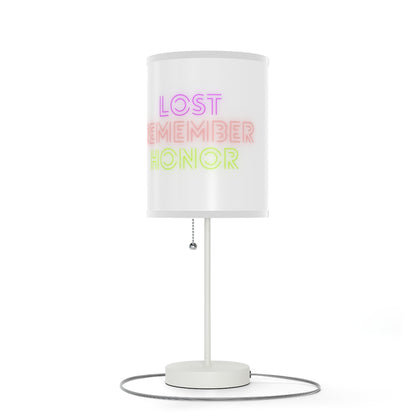 Lamp on a Stand, US|CA plug: Crazy Penguin World Logo White