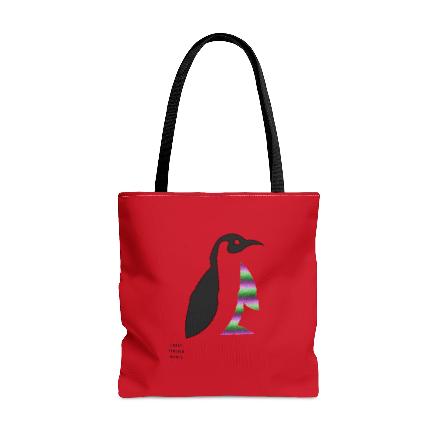 Tote Bag: Crazy Penguin World Logo Dark Red