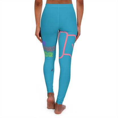 Women's Spandex Leggings: Fight Cancer Turquoise