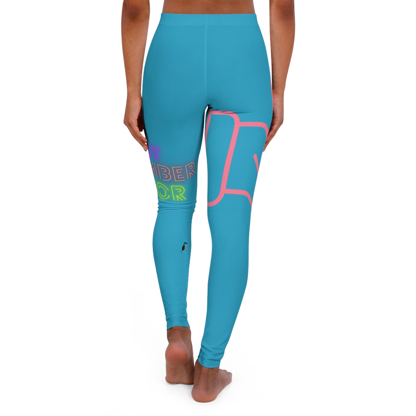 Women's Spandex Leggings: Fight Cancer Turquoise