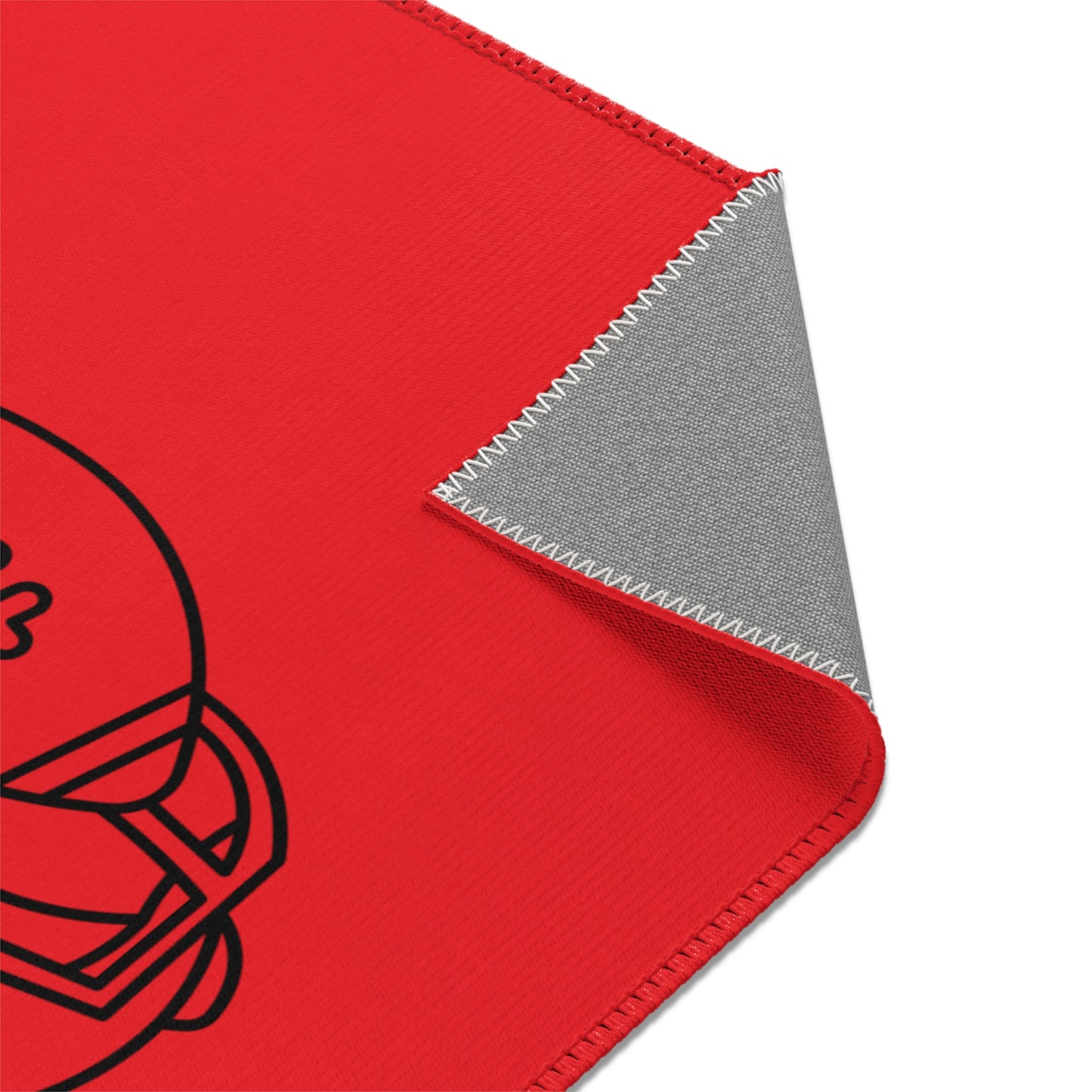 Area Rug (Rectangle): Football Red
