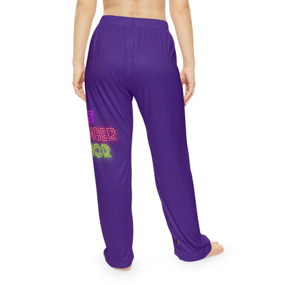 Women's Pajama Pants: Lost Remember Honor Purple