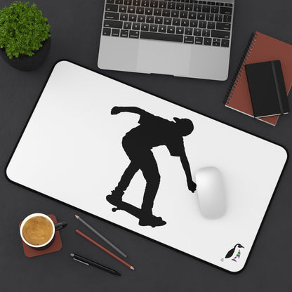 Desk Mat: Skateboarding White