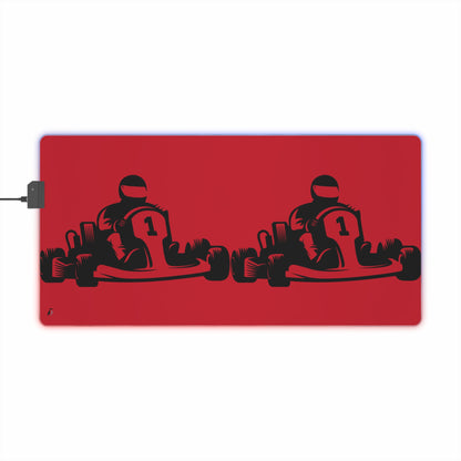 LED Gaming Mouse Pad: Racing Dark Red